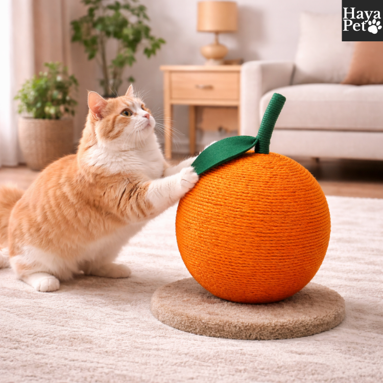 Oranje Krabbal Voor Katten Met Verhoogde Speelstang
