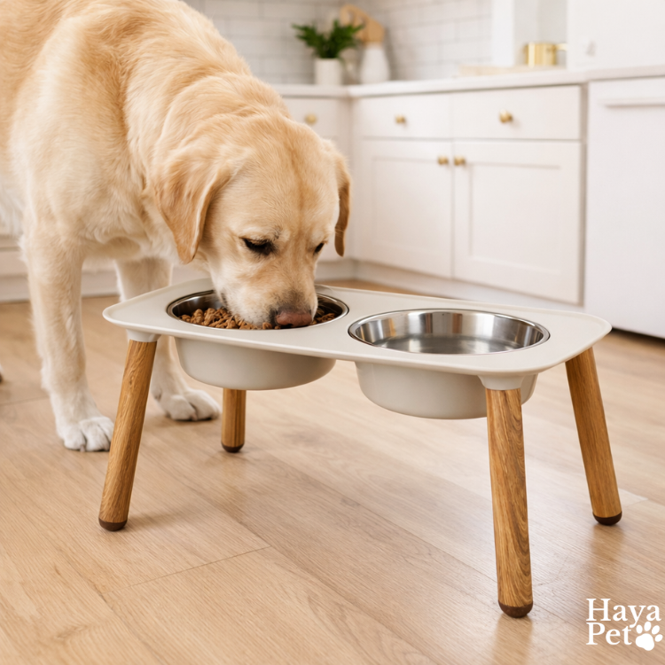 Verhoogde Dubbele Hondenvoerbak Met Verstelbare Hoogte
