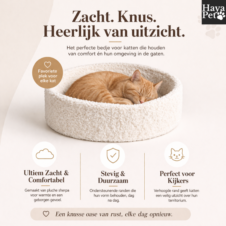 Nest-Shaped Cat Bed With Curved Edge