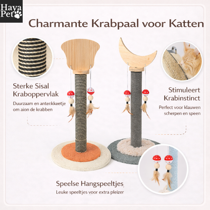 Kattenkrabpaal Met Halvemaan- Of Waaiervorm