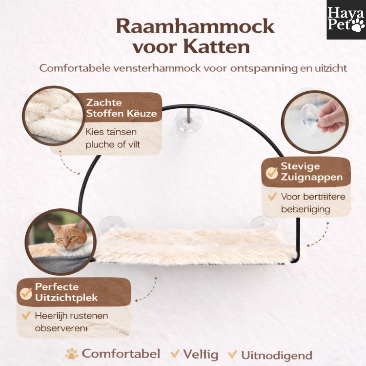 Kattenhangmat Voor Het Raam Met Zuignappen