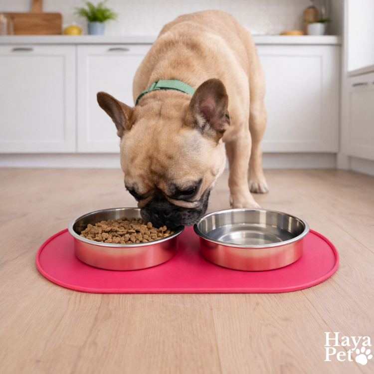 Dubbele Kattenvoerbak Met Lage Schotelbakjes En Opstaande Rand