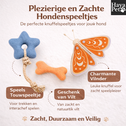 3-Delige Hondenspeelset Voor Trek-, Apporteer- En Kauwspel