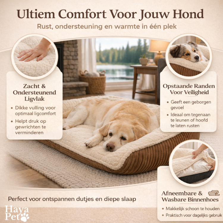 Hondenbed Met Opstaande Randen En Uitneembare Binnenhoes