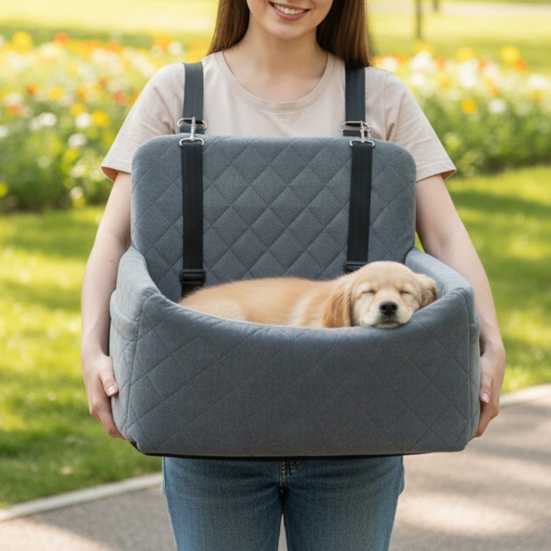 Autostoel van kunstleer voor huisdieren | Voorste en Achterste Rij Honden