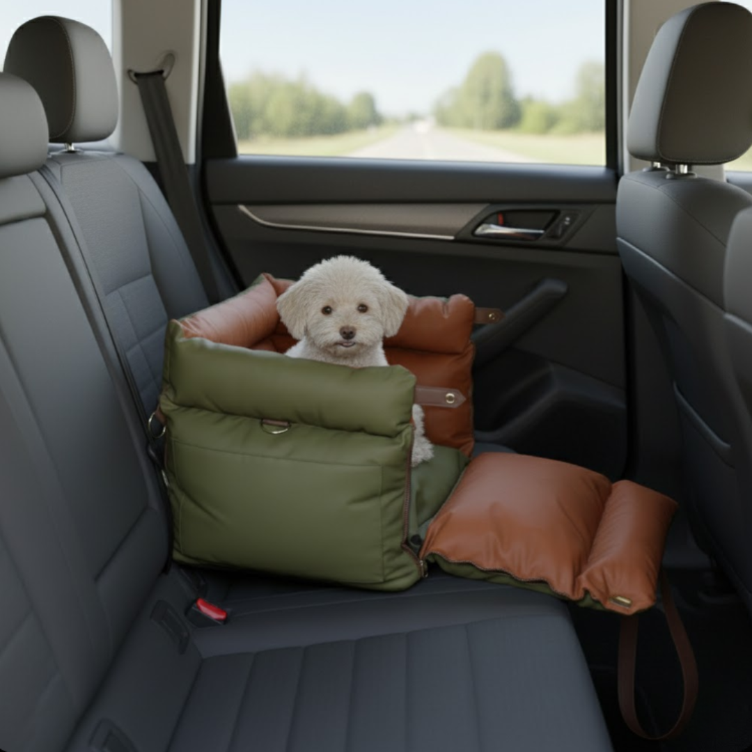 Luxury Faux Leather Dog-Cat Carrier Bag | Car Seat For Dogs