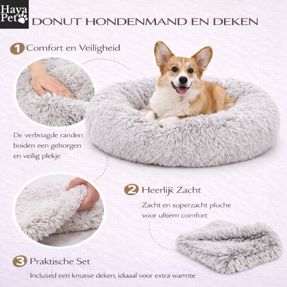 Rond Donutbed Voor Honden Met Bijpassende Deken
