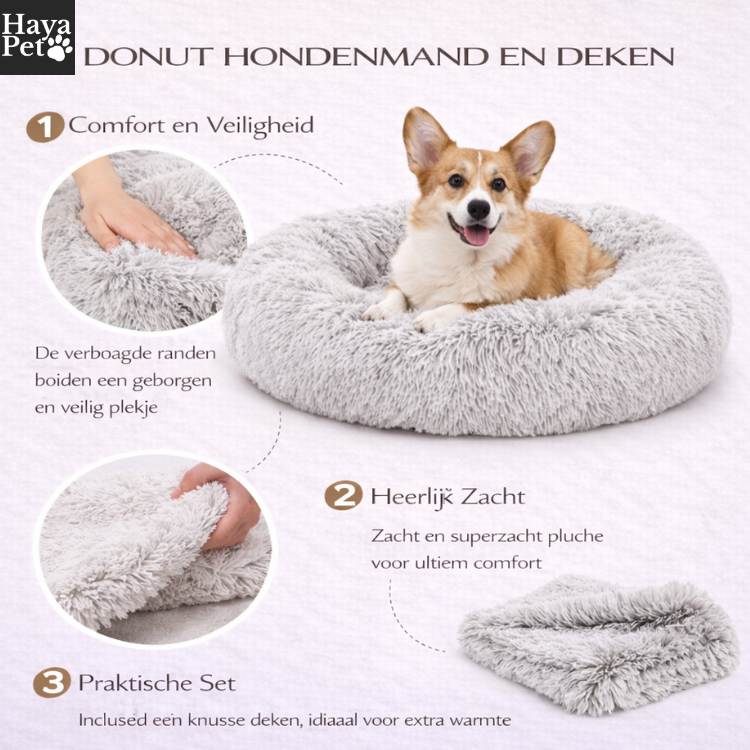 Rond Donutbed Voor Honden Met Bijpassende Deken