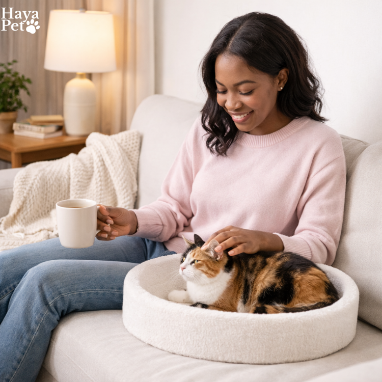 Nest-Shaped Cat Bed With Curved Edge