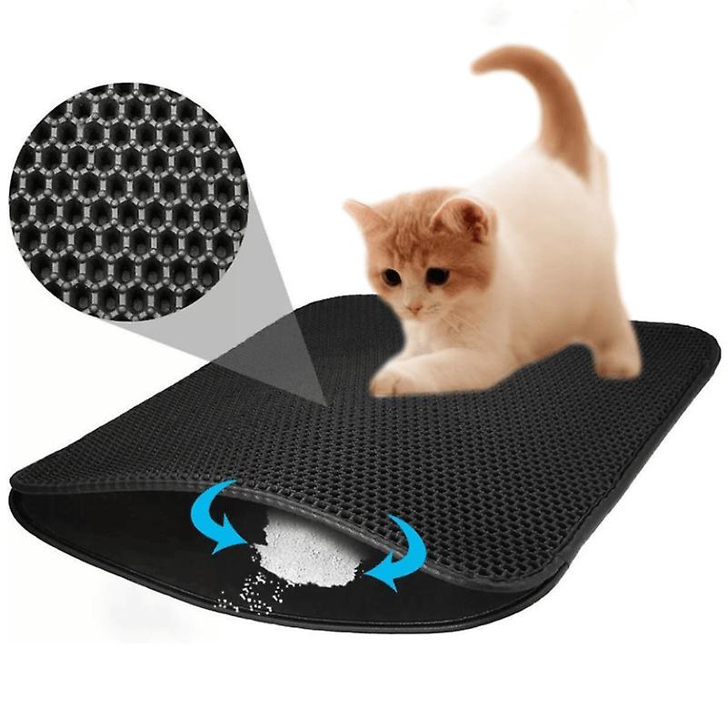 Kattenbakmat Dubbel Laags, Anti-Slip & Waterdicht Houdt Vloer Schoon