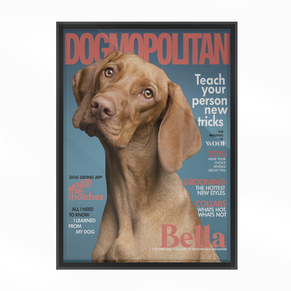 Gepersonaliseerde Huisdier Poster Jouw Kat of Hond op Magazine Cover