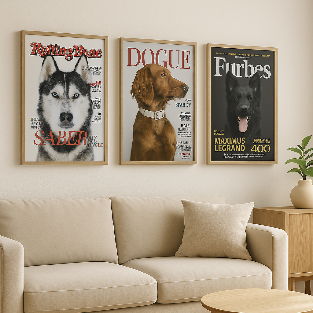 Gepersonaliseerde Huisdier Poster Jouw Kat of Hond op Magazine Cover