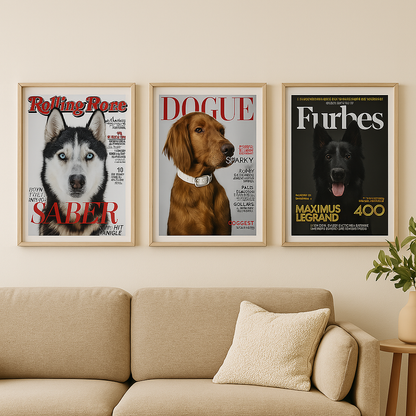 Gepersonaliseerde Huisdier Poster Jouw Kat of Hond op Magazine Cover