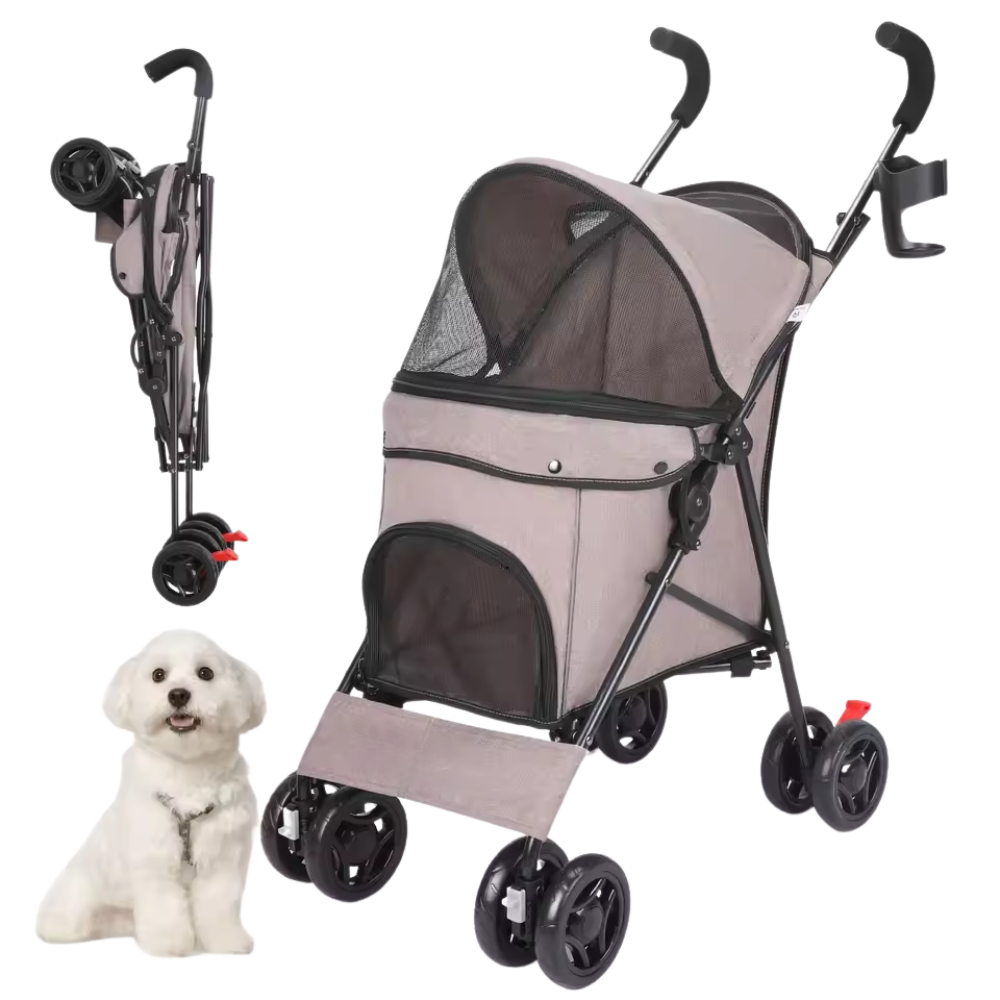Foldable Stroller Dog Stroller with Breathable Mesh & Comfortable Seat