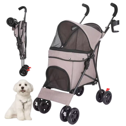 Foldable Stroller Dog Stroller with Breathable Mesh & Comfortable Seat