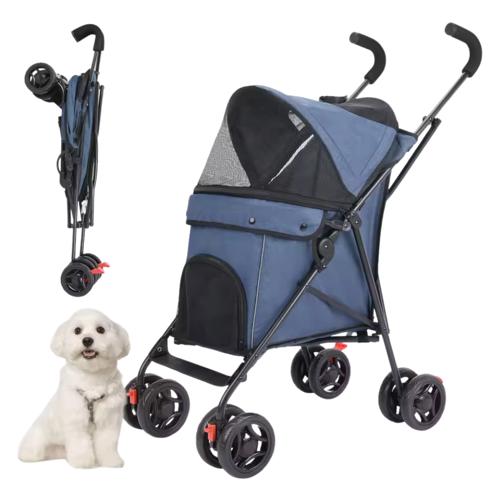 Foldable Stroller Dog Stroller with Breathable Mesh & Comfortable Seat