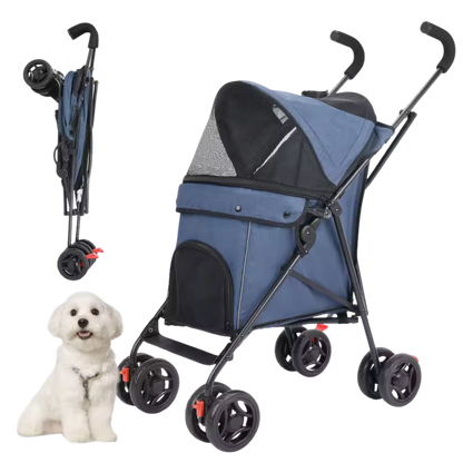 Foldable Stroller Dog Stroller with Breathable Mesh & Comfortable Seat