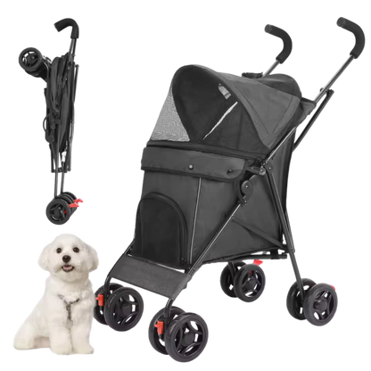 Foldable Stroller Dog Stroller with Breathable Mesh & Comfortable Seat