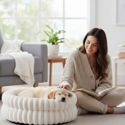 Pluche Winter Huisdiermand | Warm en Wasbaar Rond Kattennest