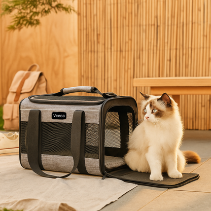 Airy Cat Carrier with Comfortable Fit Safe and Lightweight for On the Go