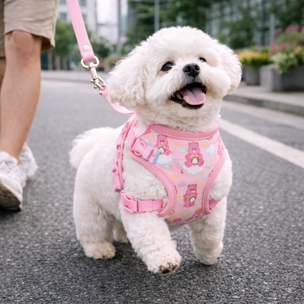 Dog Smile Print Adjustable Harness | Pink