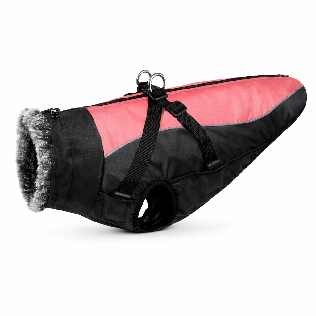 Verstelbare Gevoerde Hondenjas Met Tuigje