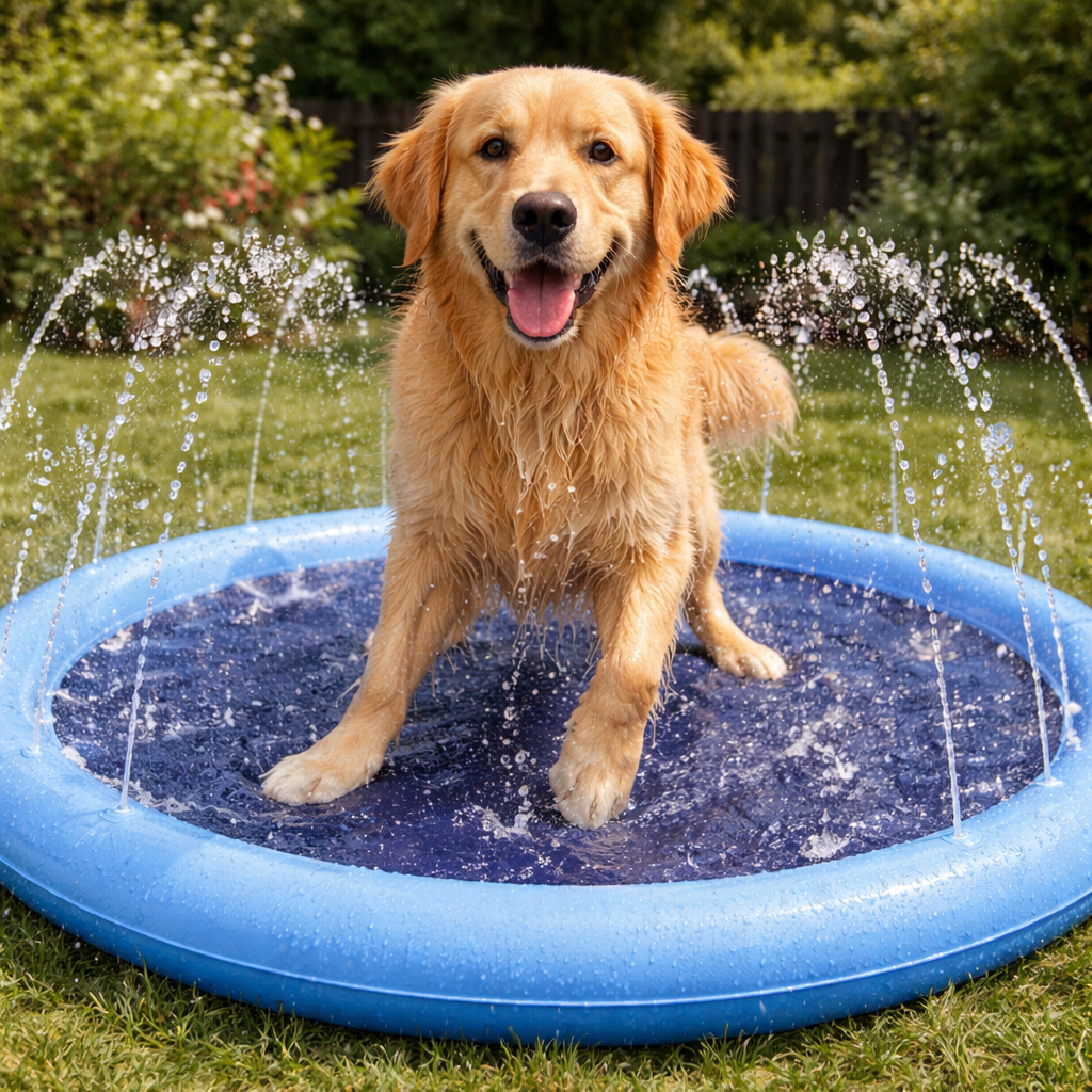 Play Mat with Water Sprinklers for Dogs