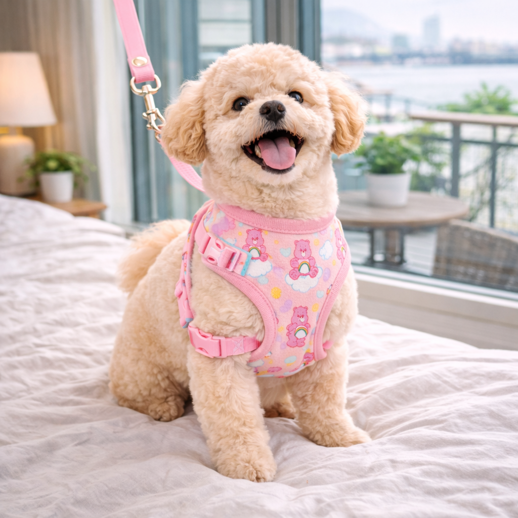 Dog Smile Print Adjustable Harness | Pink