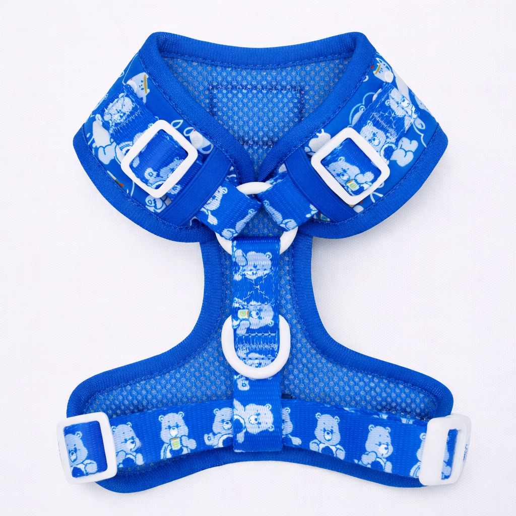 Dog Mood Print Adjustable Harness | Blue