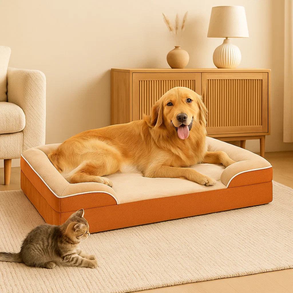 Honden Orthopedisch Bed | Wasbare Corduroy Bank