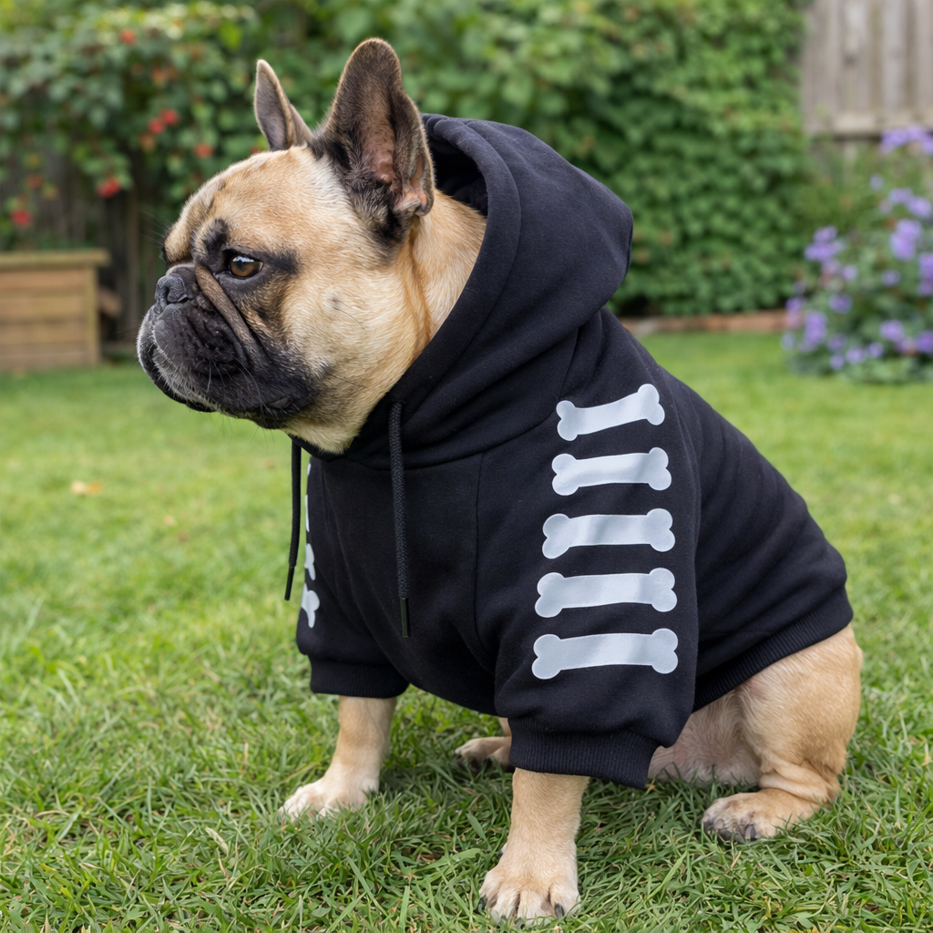 Zwarte Hondenhoodie Met Tekstprint