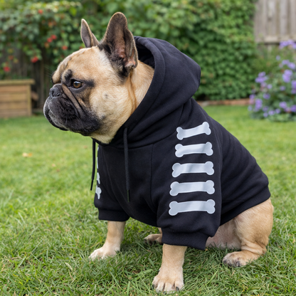 Zwarte Hondenhoodie Met Tekstprint