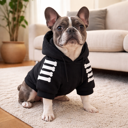 Zwarte Hondenhoodie Met Tekstprint