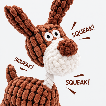 Plush Rabbit Toy with Squeaker for Dogs