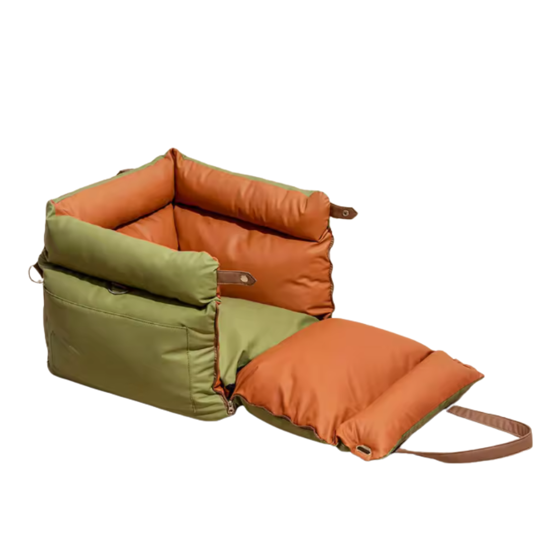 Honden-kattendraagtas van luxe kunstleer | Autostoeltje voor honden