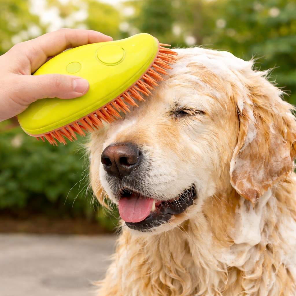 Electric Brush With Spray Function For Dogs And Cats