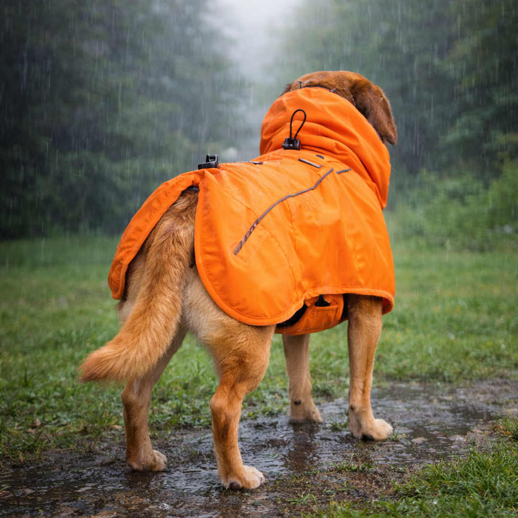 Practical Dog Rain Jacket with Adjustable Neck Collar