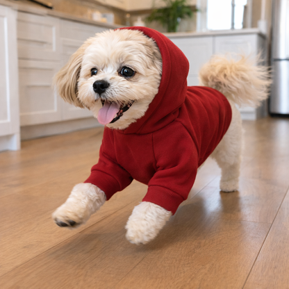 Bordeauxrode Hondenhoodie Voor Dagelijks Gebruik