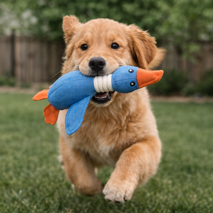 Plush Goose Toy with Squeaker for Dogs