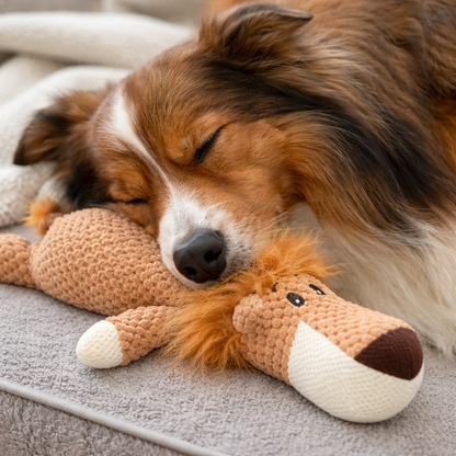 Plush Lion Toy with Squeaker for Dogs