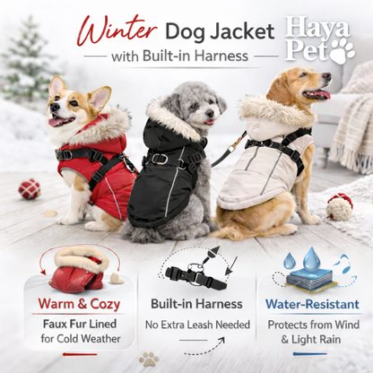 Warme Hondenjas Met Geïntegreerd Harnas