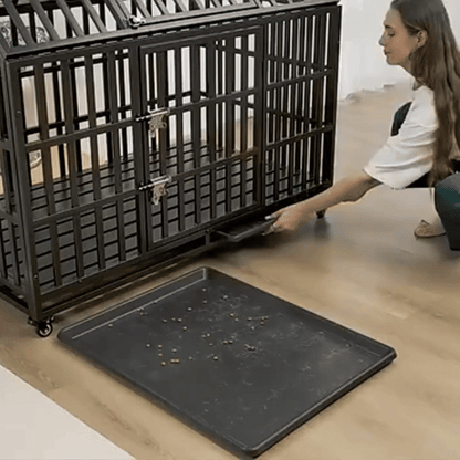 Extra Sturdy Dog Crate Reinforced Steel Frame & Double Locking Mechanism