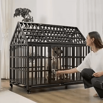 Extra Sturdy Dog Crate Reinforced Steel Frame & Double Locking Mechanism