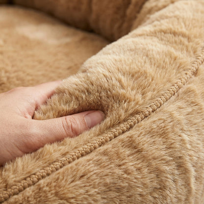 PupPouf Luxe Donutbed in Imitatiebont - Desert Luxe