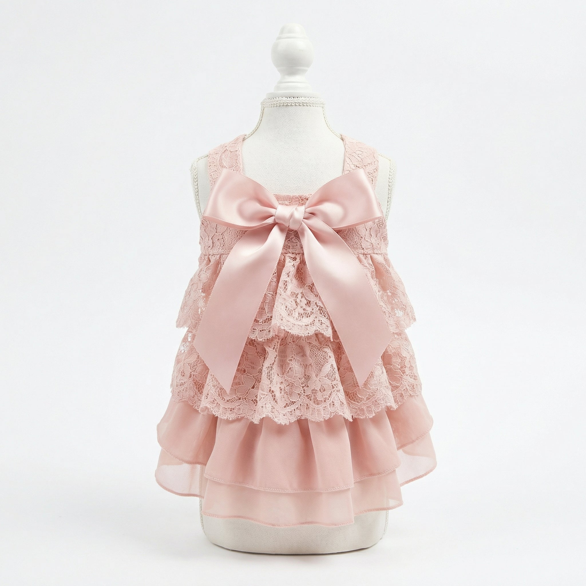 Roze Kanten Hondenjurk Met Ruches