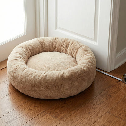 PupPouf Luxe Donutbed in Imitatiebont - Desert Luxe