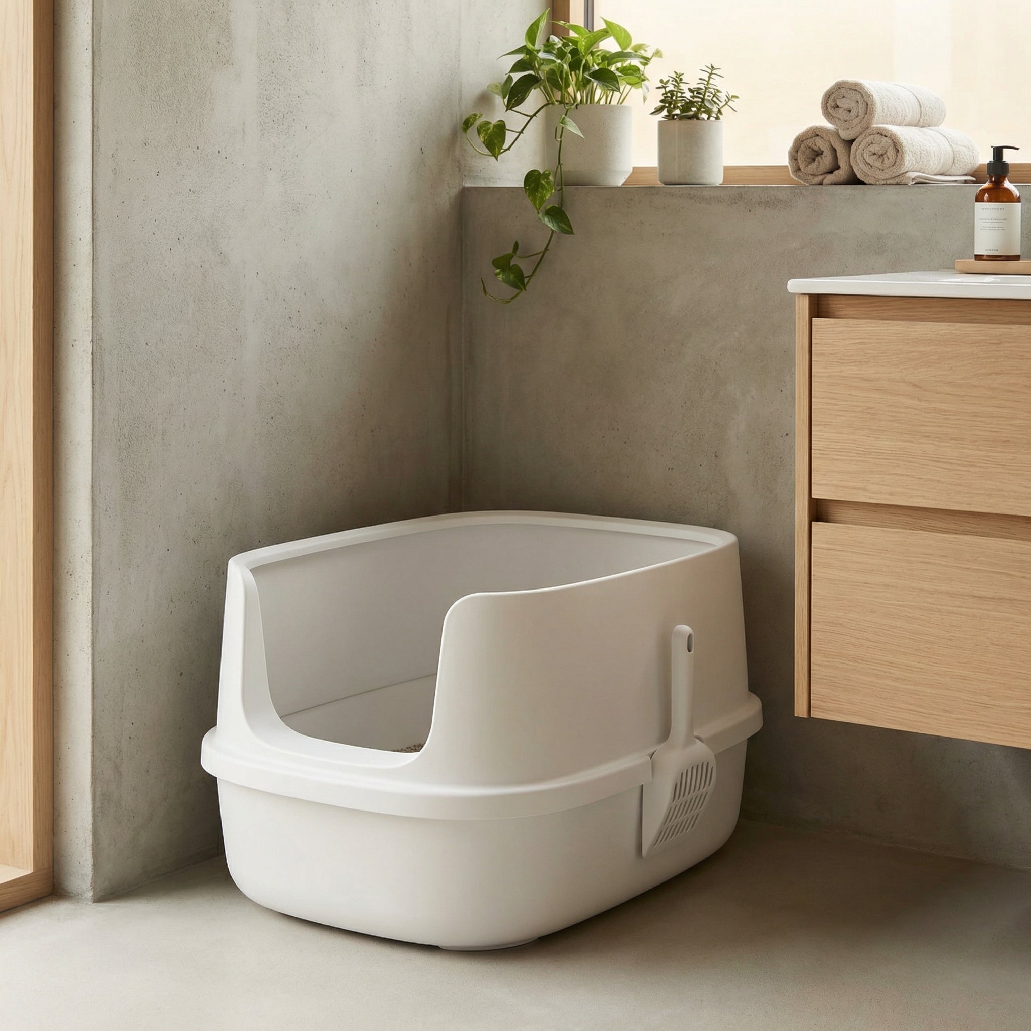 Kattenbak Met Beschermende Opzetrand