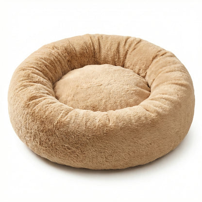 PupPouf Luxe Donutbed in Imitatiebont - Desert Luxe