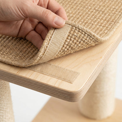 Mega Perch Kattenboom - 155cm Natuurlijk Hout met Uitneembare Sisal Pads