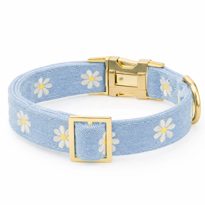 Dog Collar With Embroidered Flowers